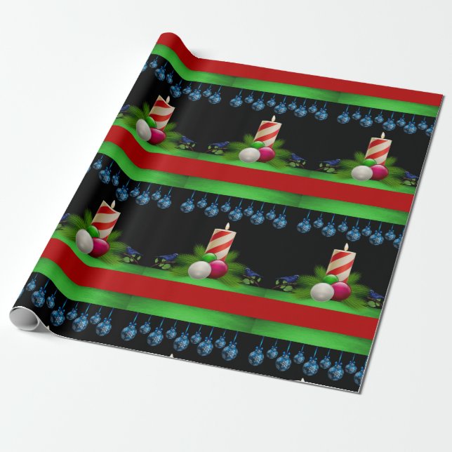Presente Velas de Papel de Moldagem de Natal Pretas (Desenrolado)