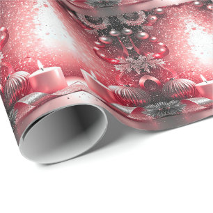 Presente Velas Vermelhas Decoram Papel de Moldagem de Natal
