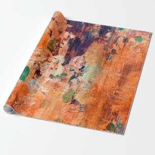 Presente Velho papel de parede floral resmungado com vinhet