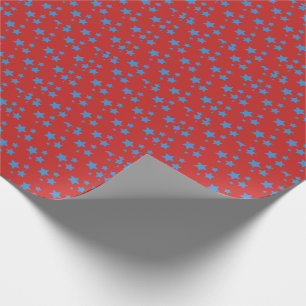 Presente Vermelho Azul Estrelas Papel Moderno de Moldagem d