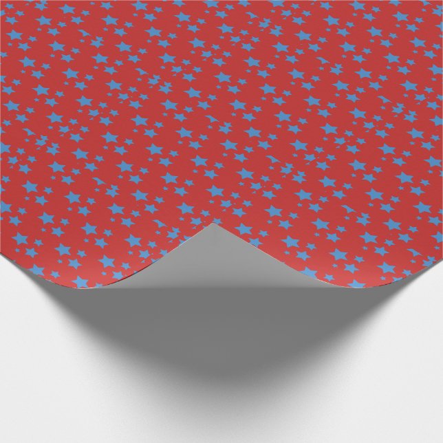Presente Vermelho Azul Estrelas Papel Moderno de Moldagem d (Ponta)