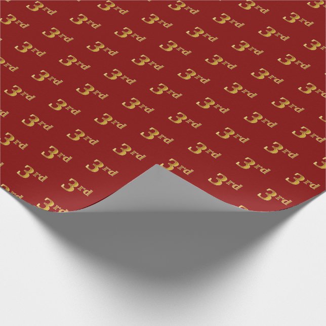 Presente Vermelho, Faux Dourado 3º (Terceiro) Papel de Mold (Ponta)