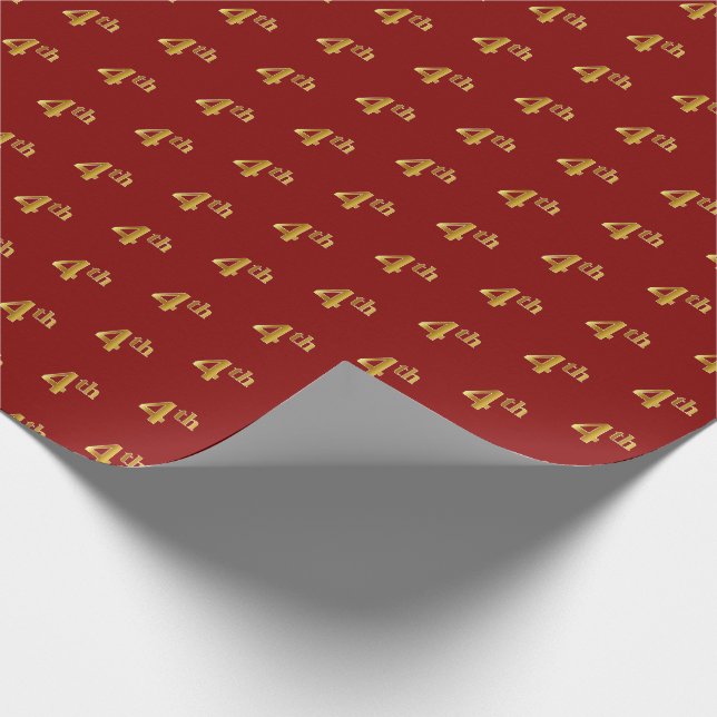 Presente Vermelho, Faux Dourado 4º (4º) papel de enrolament (Ponta)
