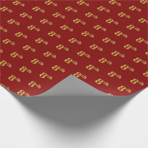 Presente Vermelho, Faux Dourado 8º (Oitavo) Papel de Mola d
