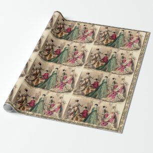 Presente Vestido Vitoriano Com Papel De Enrolamento De Arco