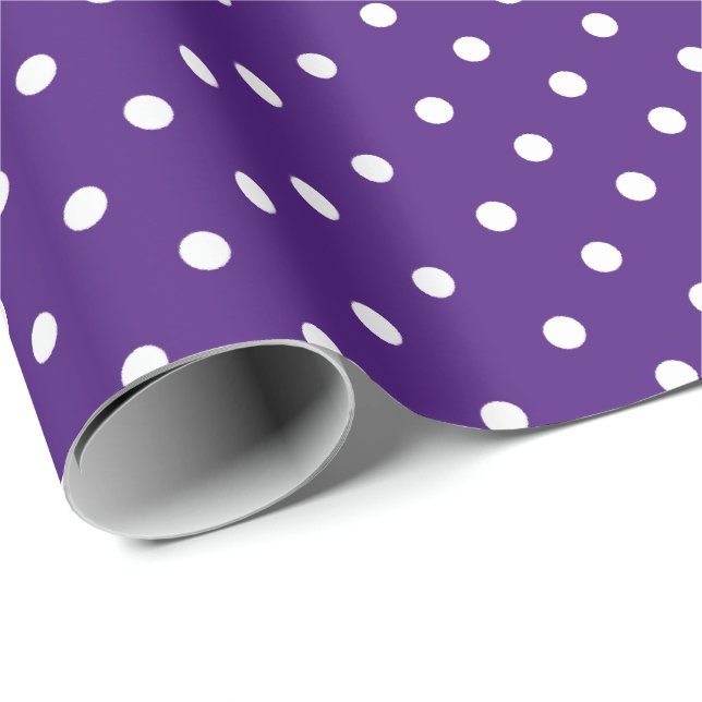 Presente Violeta Roxo | Papel de enrolamento de Bolinhas br (Ponta do rolo)
