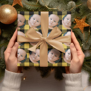 Presente Xadrez Amarelo e papel de moldagem de fotos modern