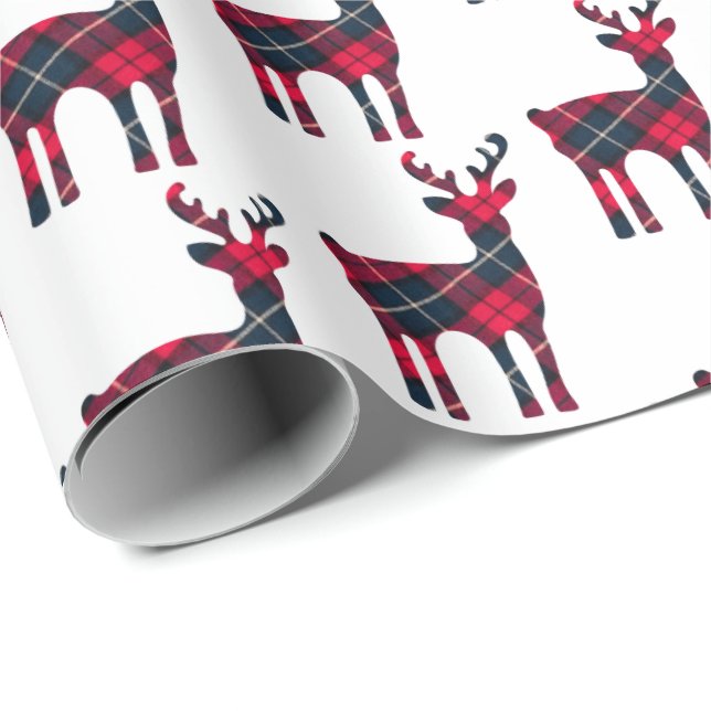 Presente Xadrez de natal Tartan Papel de Wraping (Ponta do rolo)