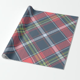 Presente Xadrez de Natal Tartan Papel Diagonal Wraping