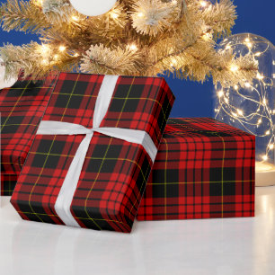 Presente Xadrez Vermelha de Tartan Papel de Moldagem de Nat
