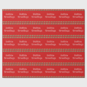 Presente Yuletide saúda o papel vermelho de escuta