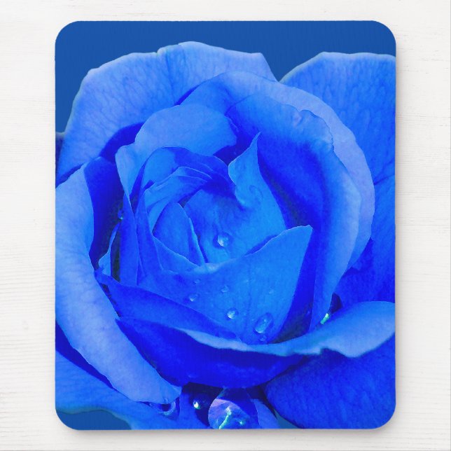 Presentes azuis de Rosa azul no Mousepad (Frente)