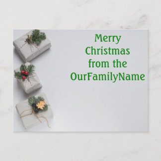 Presentes Brancos Natal Personalizar Cartão Postal
