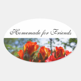 Presentes caseiros para amigos adesivos Rosas Verm
