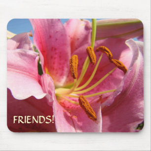 PRESENtes DE AMIGOS Mousepad Rosa Flores de Copo-d