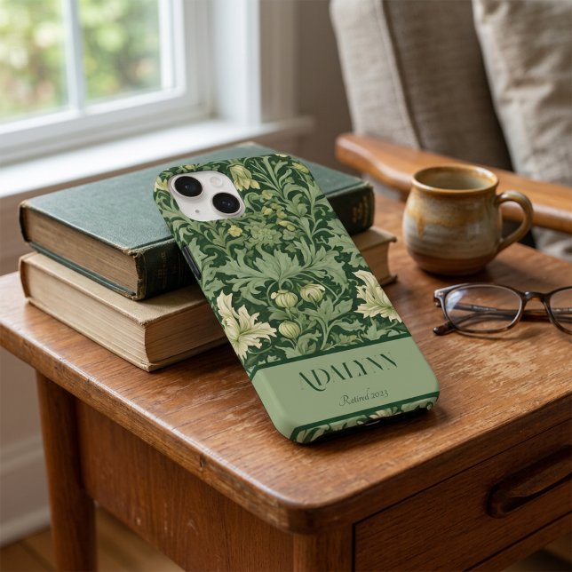 Presentes de Aposentadoria Botânicos Vintage para  (Vintage Botanical Retirement Gifts for Mom Green Case-Mate iPhone Case)