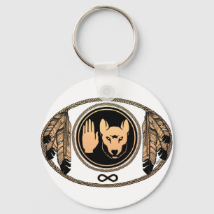 Presentes de Arte Nativa do Lobo Chaveiro das Naçõ