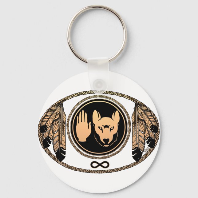 Presentes de Arte Nativa do Lobo Chaveiro das Naçõ (Frente)