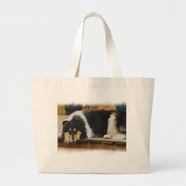 Presentes de Bolsa de Arte de Collie de três cores (Frente)