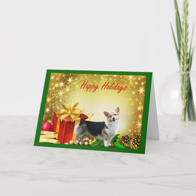 Presentes de Cartão de Natal Pembroke Welsh Corgi (Frente)