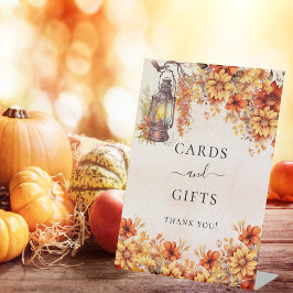 Presentes de cartões de flores de outono laranja