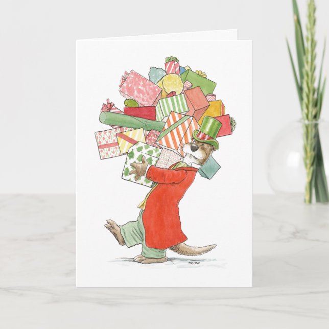 Presentes de Feriado cartão de Lontra (Frente)