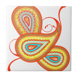Presentes de Mint Paisley Laranja Amarelo Moderno
