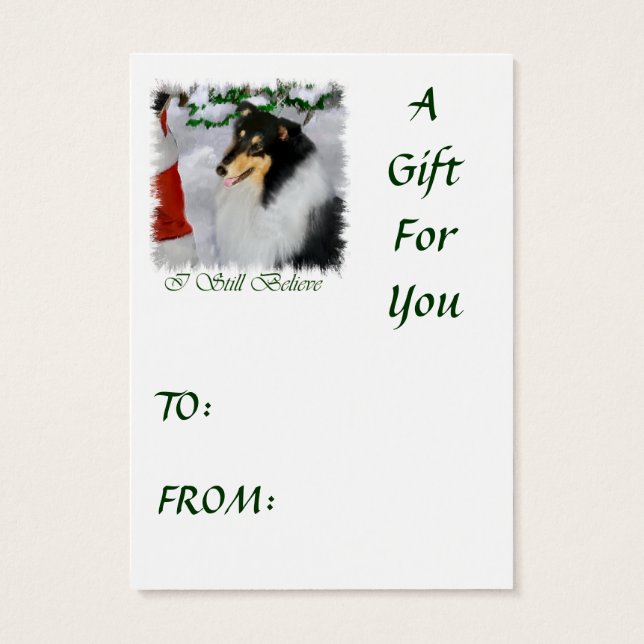 Presentes de Natal de Collie Rough Rough Tricolor (Verso)