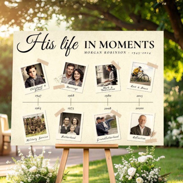 Presentes de Poster da Linha do Tempo de Memorial  (Funeral Photo Memory Timeline Board Poster, Memorial Gift Idea)
