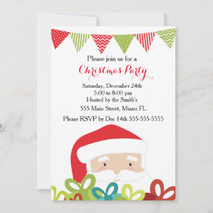 Presentes do Papai Noel no Convite de Natal