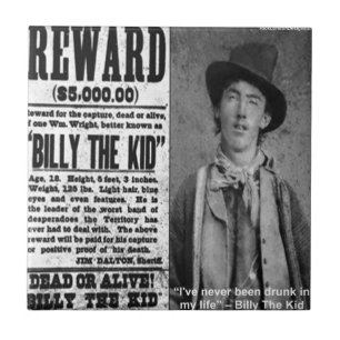 Presentes e Camisetas Billy The Kid Procurado Vivo