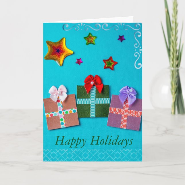 Presentes e estrelas para cartão de Cartões de nat (Frente)