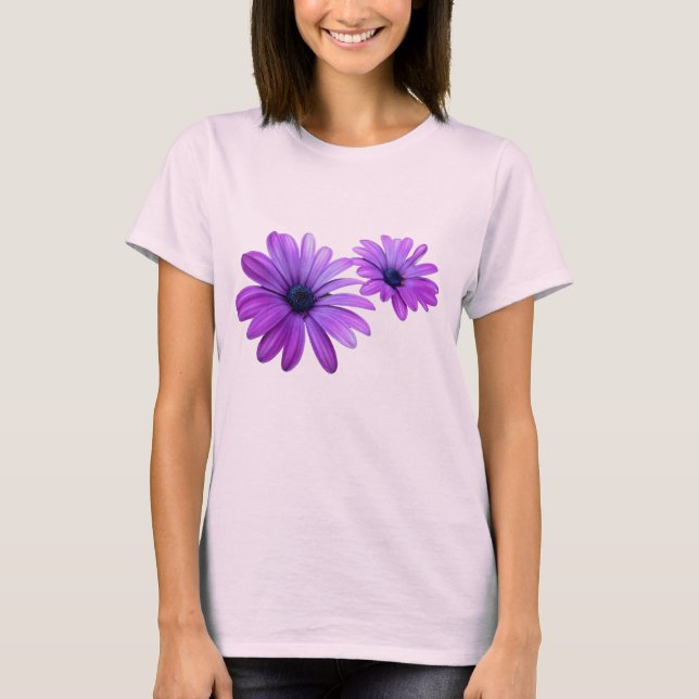 Presentes roxos das camisas da flor do t-shirt da (Frente)