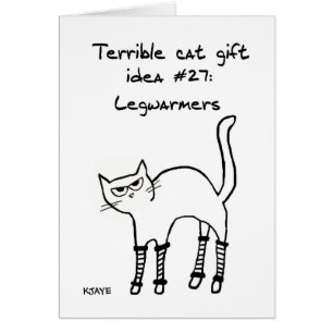 Presentes terríveis do gato - cartão engraçado