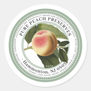 Preserva Etiqueta 1800s Ilustração Peach