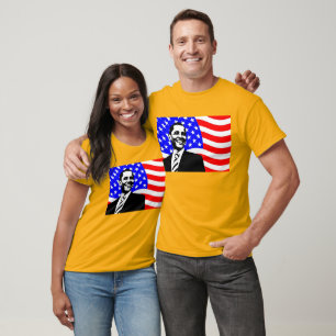 Presidente de bandeira dos EUA Barack Obama Camisa