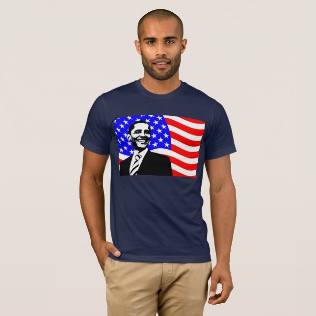 Presidente de bandeira dos EUA Barack Obama Camisa (Frente Completa)