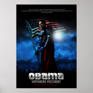 Presidente do super-herói do POSTER de OBAMA