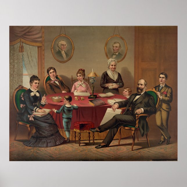 PRESIDENTE GARFIELD & FAMILY Lithograph Impressão (Frente)
