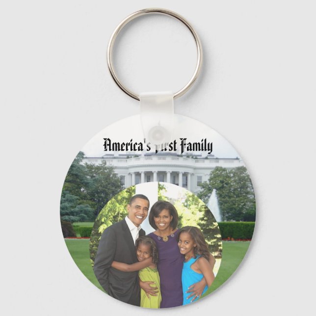 Presidente Obama Keepsakes Chaveiro da Primeira Fa (Frente)