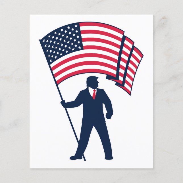 Presidente Trump Bearing Bandeira dos EUA (Frente)