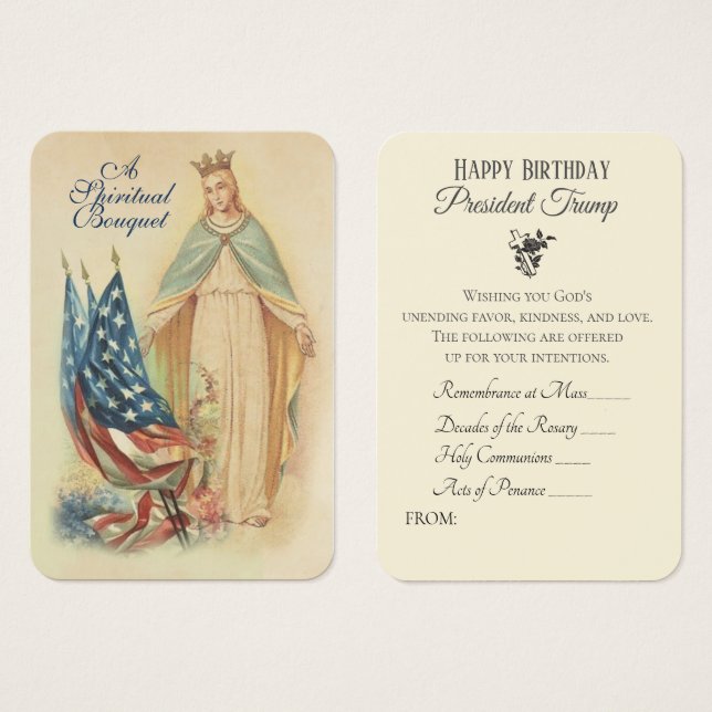 Presidente Trump Espírito Santo Buquê Cartões (Frente & Verso)