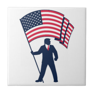 Presidente Trump Portando a Bandeira dos EUA