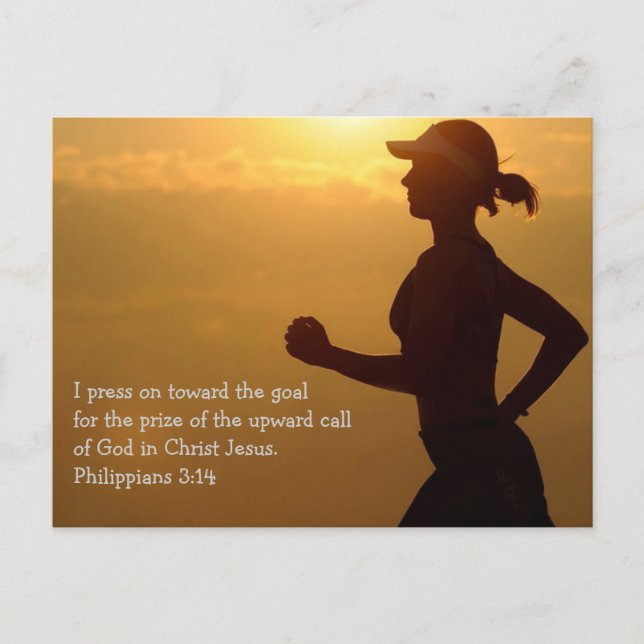 Pressionando em direção ao cartão postal de meta (Frente)