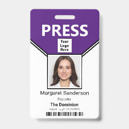 Pressione o Bar de fotos e o Crachá de ID de logot