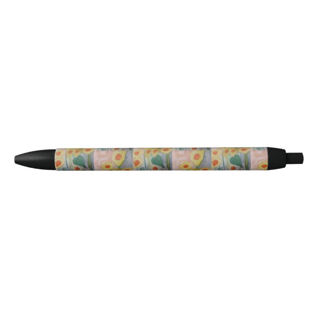 Preta Abstrato Sunflower Caneta (Frente)