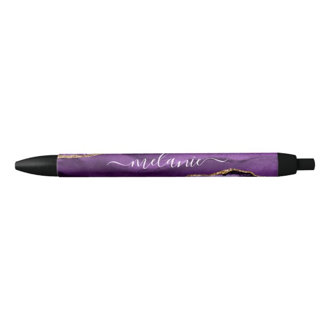 Preta Age a violeta violeta Dourada Caneta seu nome (Frente)