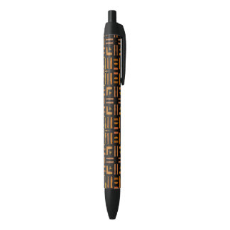 Preta Arte Geométrica Tribal Africana sobre Caneta Escre