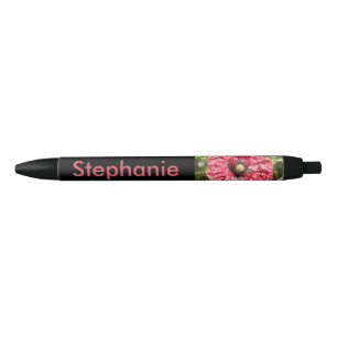 Preta Bonito Caneta Personalizada de Macro com Flor Verm