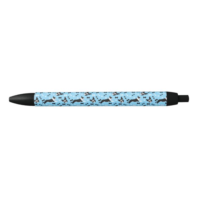 Preta Boston Terriers Patterer Black Ink Caneta (Frente)